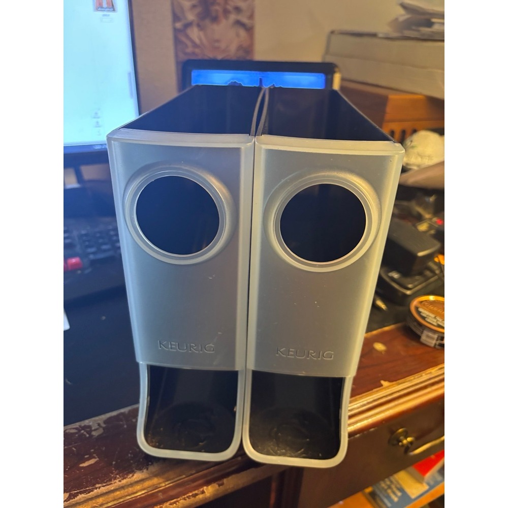 Lot of 2 Keurig Black K-Cup Pod Holder Slim Caddy Vertical Storage Dispenser